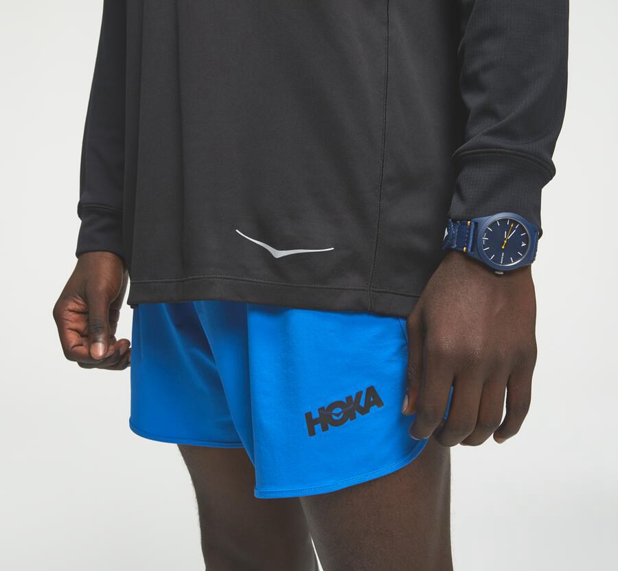 Top Hoka One One Hombre - Performance 3/4 Sleeve - Negras - BYQ839275